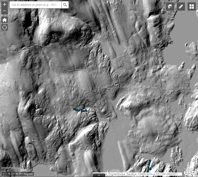 Stoddard, New Hampshire, under LiDAR mapping before walls were drawn.