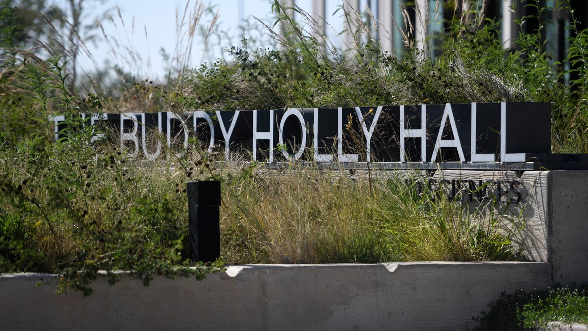 Why the landscaping at Buddy Holly Hall looks like that