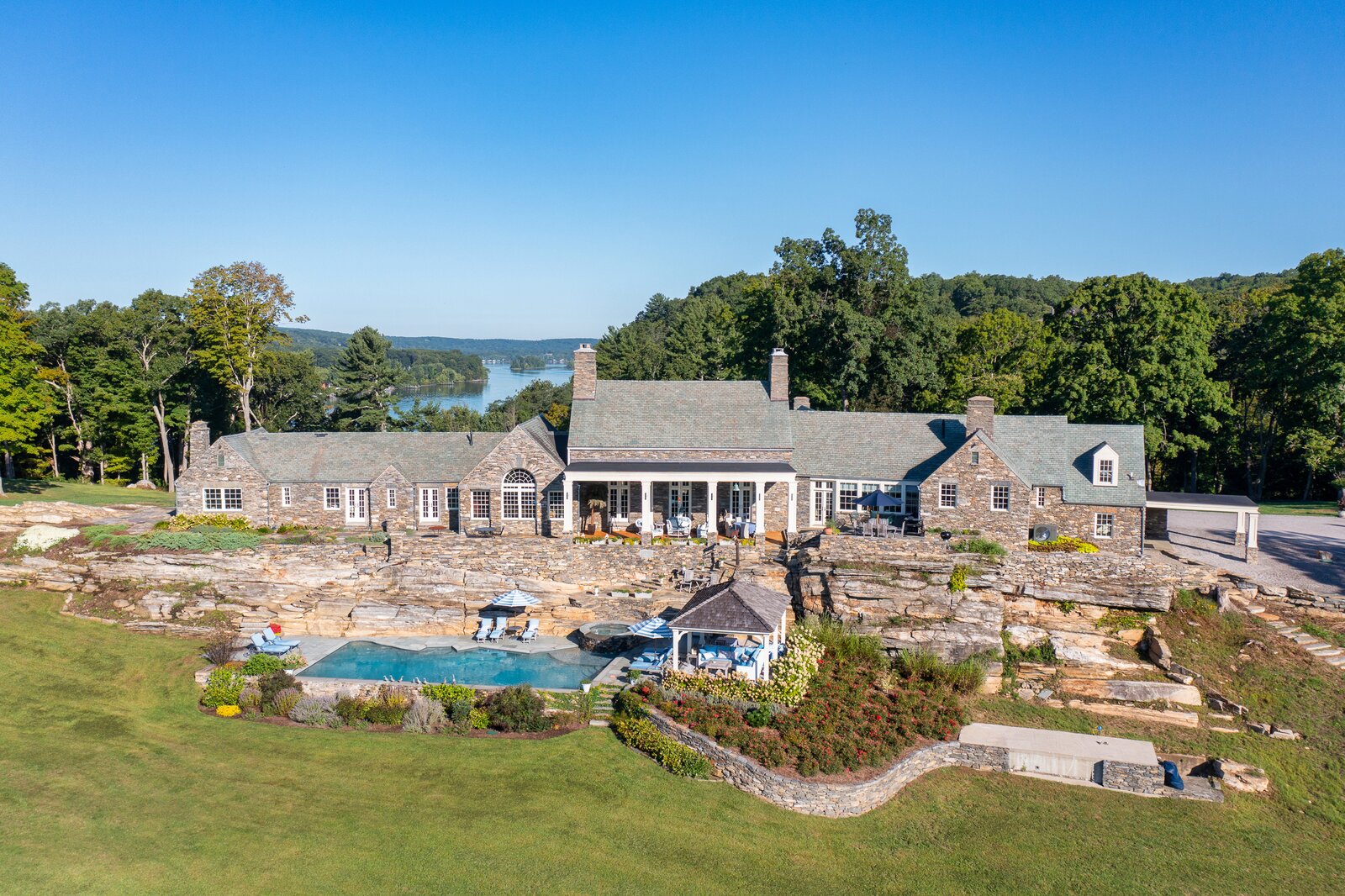 Stone Walls and Rose Bushes Surround a Classic Connecticut Estate That's Listed for $15M