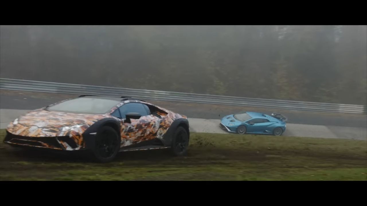 Watch The Lamborghini Sterrato and Huracan STO Thrash The Nurburgring (And Its Landscaping)